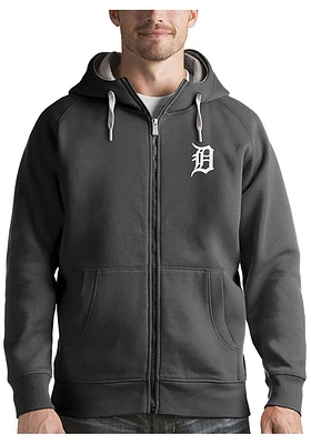 Antigua Detroit Tigers Mens Charcoal Victory Long Sleeve Full Zip Jacket