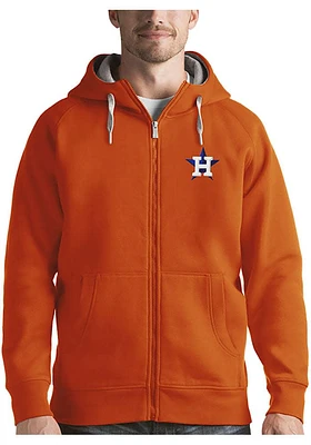 Antigua Houston Astros Mens Orange Victory Long Sleeve Full Zip Jacket