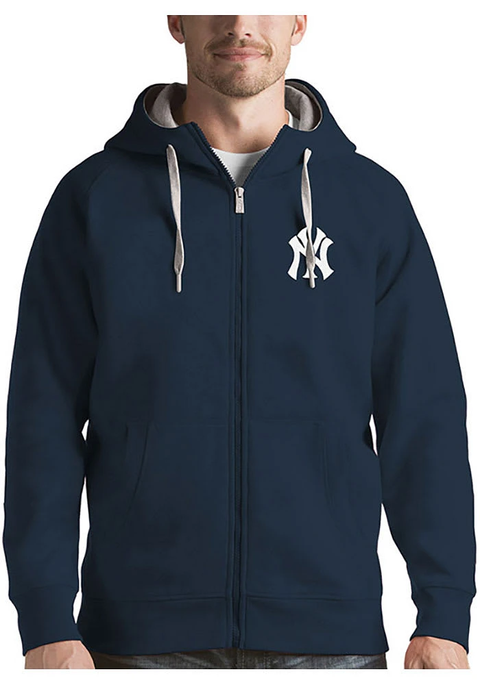 Antigua New York Yankees Mens Navy Blue Victory Long Sleeve Full Zip Jacket
