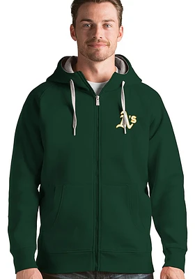 Antigua Oakland Athletics Mens Green Victory Long Sleeve Full Zip Jacket