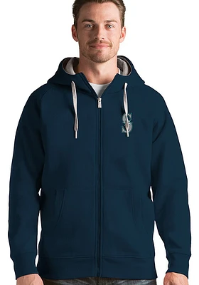 Antigua Seattle Mariners Mens Navy Blue Victory Long Sleeve Full Zip Jacket