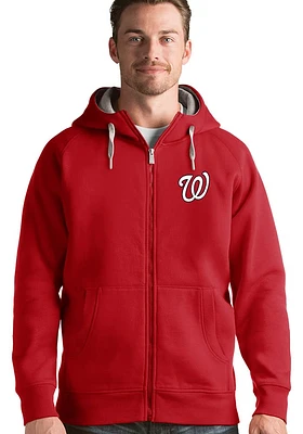 Antigua Washington Nationals Mens Red Victory Long Sleeve Full Zip Jacket