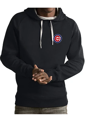 Antigua Chicago Cubs Mens Charcoal Victory Long Sleeve Hoodie