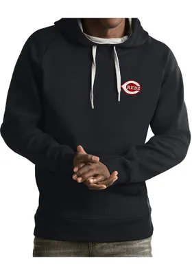 Antigua Cincinnati Reds Mens Charcoal Victory Long Sleeve Hoodie