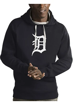Antigua Detroit Tigers Mens Charcoal Full Front Victory Long Sleeve Hoodie