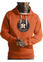 Antigua Houston Astros Mens Orange Full Front Victory Long Sleeve Hoodie