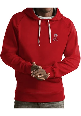 Antigua Los Angeles Angels Mens Red Victory Long Sleeve Hoodie