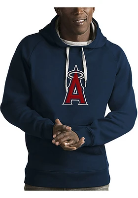 Antigua Los Angeles Angels Mens Navy Blue Full Front Victory Long Sleeve Hoodie