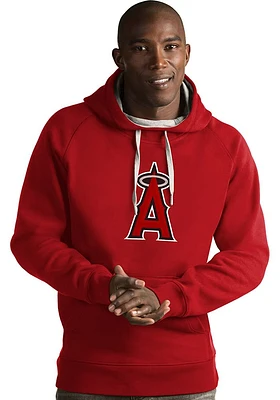 Antigua Los Angeles Angels Mens Red Full Front Victory Long Sleeve Hoodie