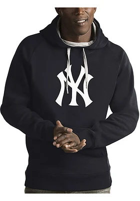 Antigua New York Yankees Mens Charcoal Full Front Victory Long Sleeve Hoodie