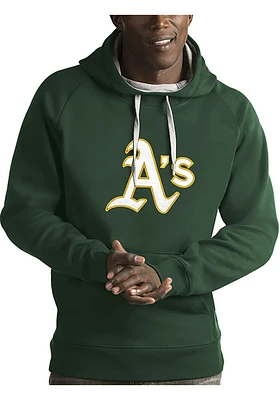 Antigua Oakland Athletics Mens Green Full Front Victory Long Sleeve Hoodie