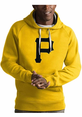 Antigua Pittsburgh Pirates Mens Gold Full Front Victory Long Sleeve Hoodie