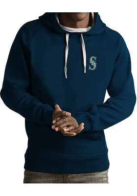 Antigua Seattle Mariners Mens Navy Blue Victory Long Sleeve Hoodie