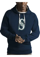 Antigua Seattle Mariners Mens Navy Blue Full Front Victory Long Sleeve Hoodie