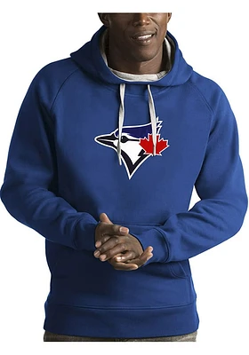 Antigua Toronto Blue Jays Mens Full Front Victory Long Sleeve Hoodie