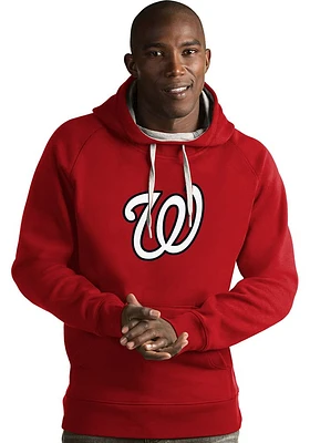 Antigua Washington Nationals Mens Red Full Front Victory Long Sleeve Hoodie