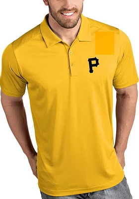 Antigua Pittsburgh Pirates Mens Gold Tribute Short Sleeve Polo