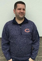 Antigua Chicago Bears Mens Navy Blue Fortune Long Sleeve Qtr Zip Pullover