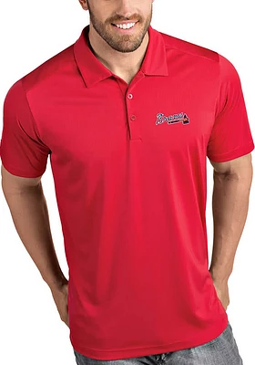 Antigua Atlanta Braves Mens Tribute Short Sleeve Polo