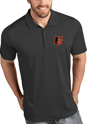 Antigua Baltimore Orioles Mens Grey Tribute Short Sleeve Polo