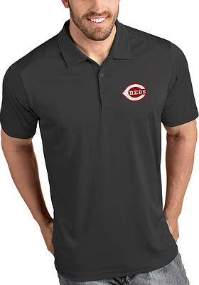 Antigua Cincinnati Reds Mens Grey Tribute Short Sleeve Polo