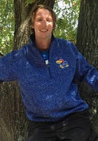 Antigua Kansas Jayhawks Mens Fortune Long Sleeve Qtr Zip Pullover