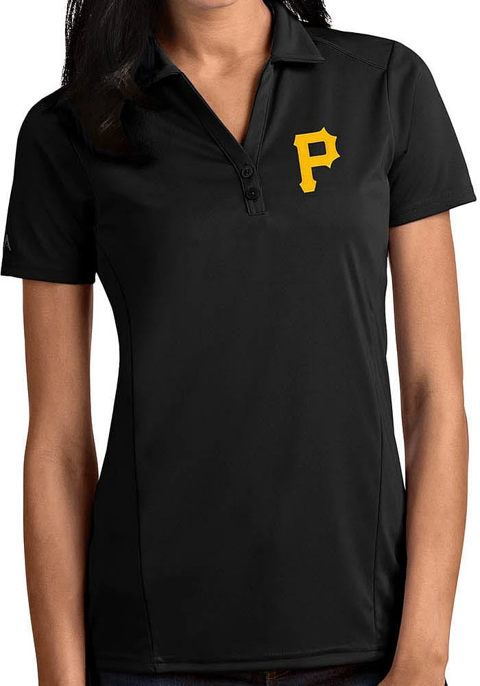 Antigua Pittsburgh Pirates Womens Tribute Short Sleeve Polo Shirt