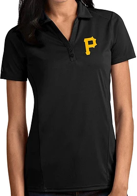 Antigua Pittsburgh Pirates Womens Tribute Short Sleeve Polo Shirt