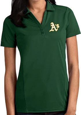 Antigua Oakland Athletics Womens Tribute Short Sleeve Polo Shirt