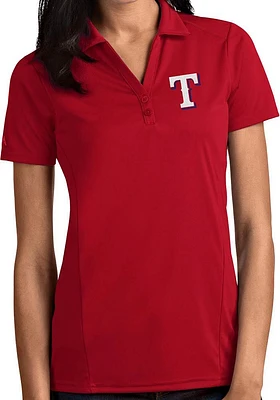 Antigua Texas Rangers Womens Tribute Short Sleeve Polo Shirt