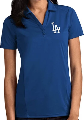 Antigua Los Angeles Dodgers Womens Tribute Short Sleeve Polo Shirt