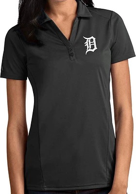 Antigua Detroit Tigers Womens Tribute Short Sleeve Polo Shirt