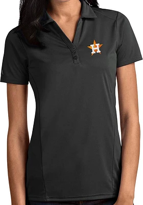 Antigua Houston Astros Womens Tribute Short Sleeve Polo Shirt