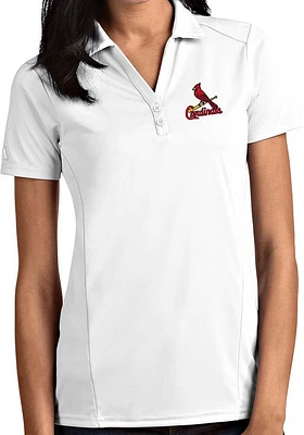 Antigua St Louis Cardinals Womens Tribute Short Sleeve Polo Shirt
