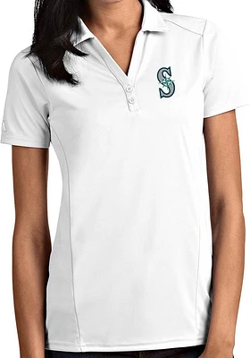 Antigua Seattle Mariners Womens Tribute Short Sleeve Polo Shirt