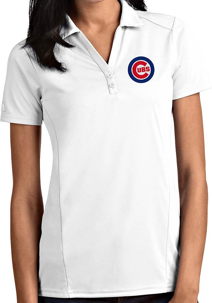 Antigua Chicago Cubs Womens Tribute Short Sleeve Polo Shirt