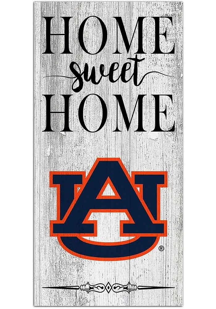 Auburn Tigers Home Sweet Home Whitewashed Sign - Orange