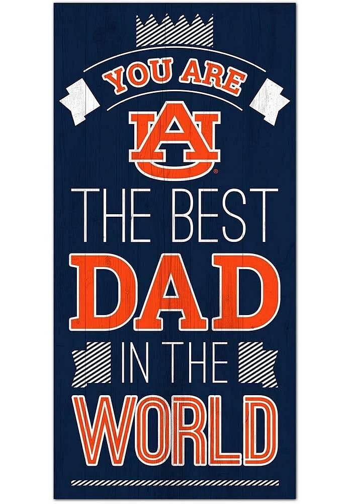 Auburn Tigers Best Dad in the World Sign - Orange