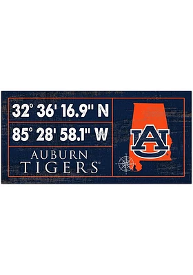 Auburn Tigers Horizontal Coordinate Sign - Orange