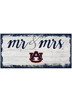 Auburn Tigers Script Mr and Mrs Sign - Orange