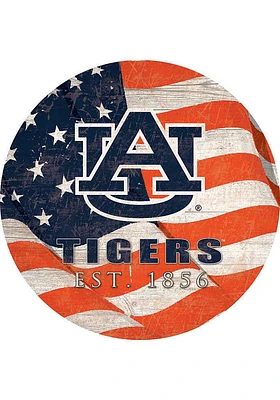 Auburn Tigers 24in Flag Circle Sign - Orange
