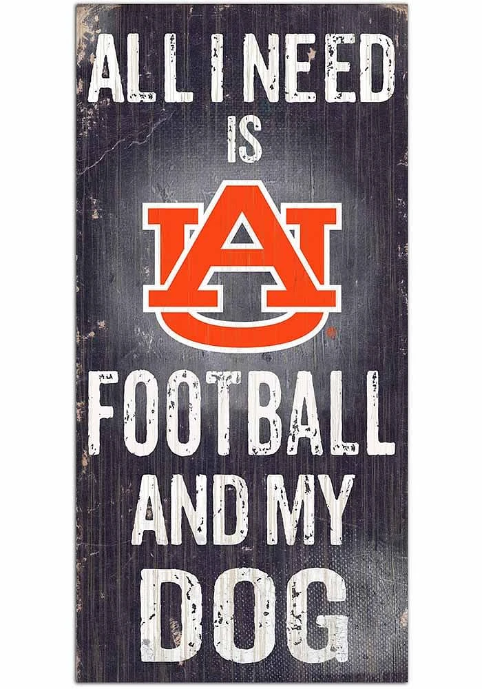 Auburn Tigers Football and My Dog Sign - Orange