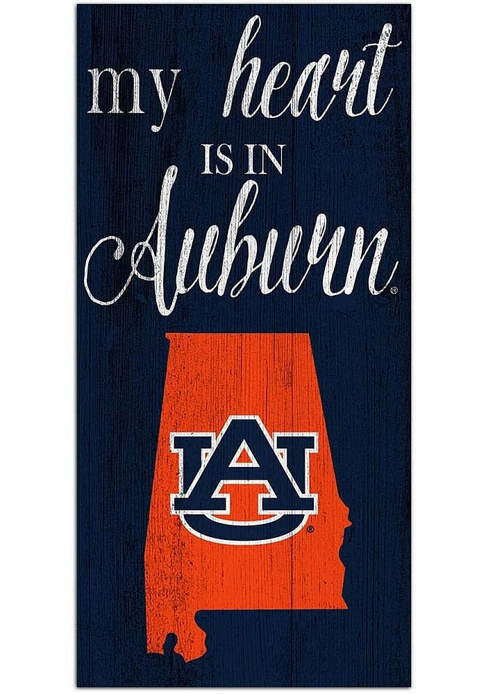Auburn Tigers My Heart State Sign - Orange