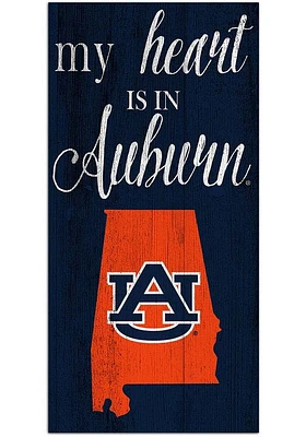 Auburn Tigers My Heart State Sign - Orange