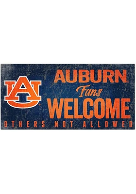 Auburn Tigers Fans Welcome 6x12 Sign - Orange
