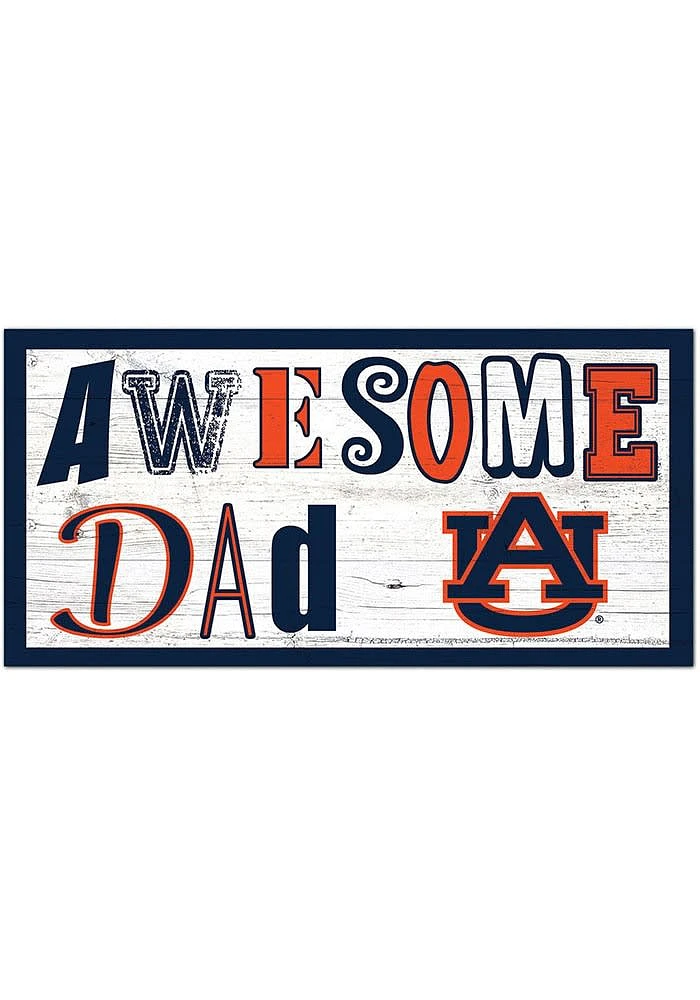 Auburn Tigers Awesome Dad Sign - Orange
