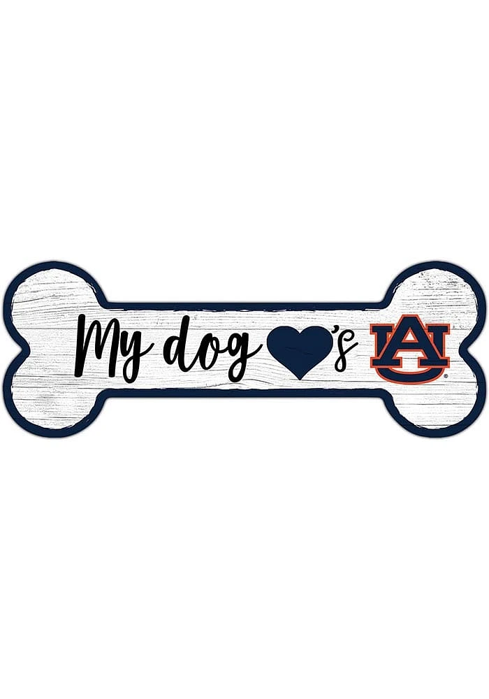 Auburn Tigers Dog Bone 6x12 Sign - Orange