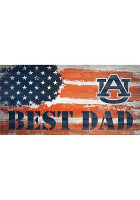 Auburn Tigers Best Dad Flag Sign - Orange