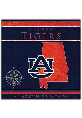Auburn Tigers Coordinates Sign - Orange
