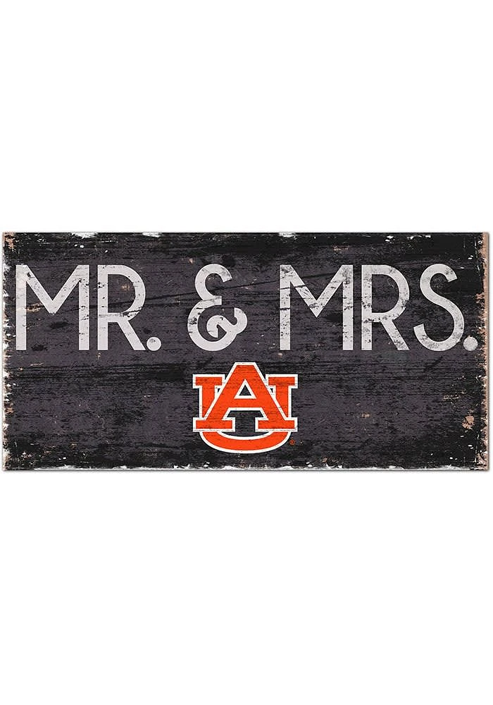 Auburn Tigers Mr and Mrs Sign - Orange